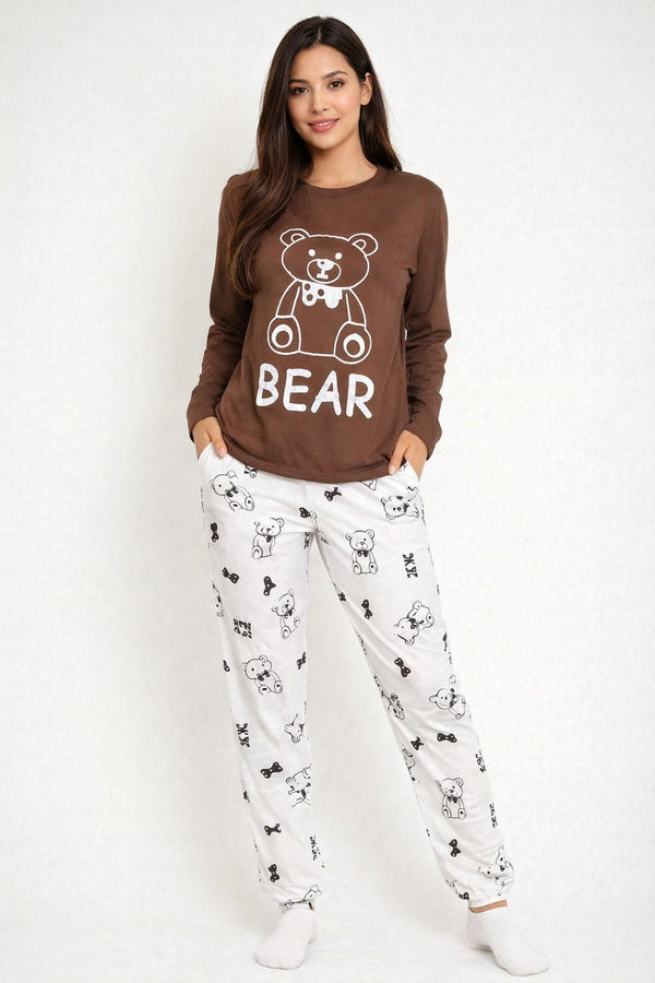 Bear Print Night Dress for Girls & Women – Cute & Comfortable Sleepwear