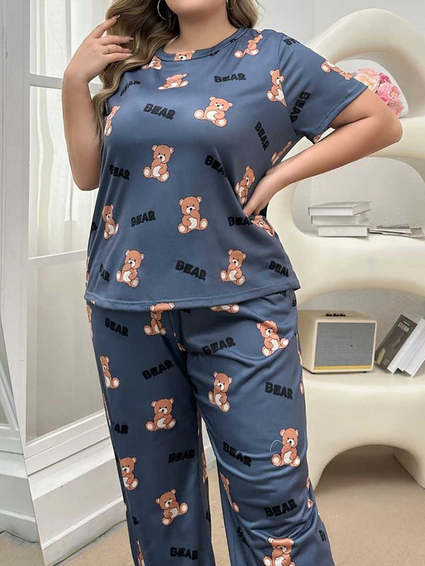 Cozy Bear Printed Night Suit for Women – Soft & Comfortable Sleepwear Set