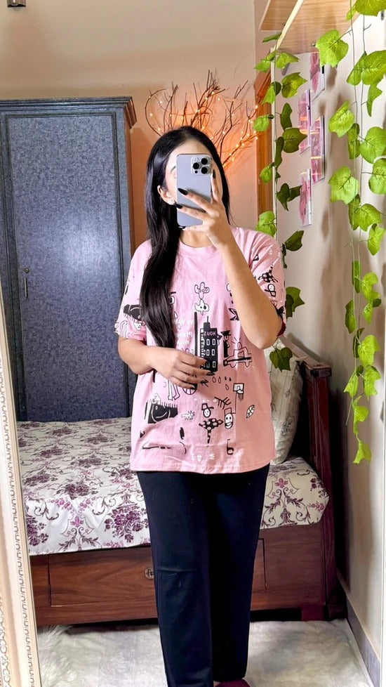 Night Suit for Women – Soft Jersey Fabric Comfortable Sleepwear Set